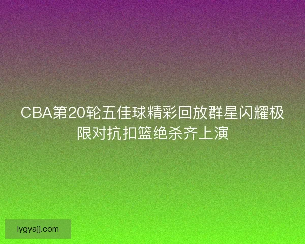 CBA第20轮五佳球精彩回放群星闪耀极限对抗扣篮绝杀齐上演