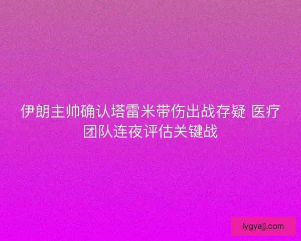 伊朗主帅确认塔雷米带伤出战存疑 医疗团队连夜评估关键战